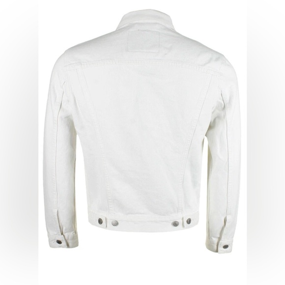 New Levis Jacket Mens Denim Trucker Jacket Jeans White Standard Size 2XL - Picture 2 of 12